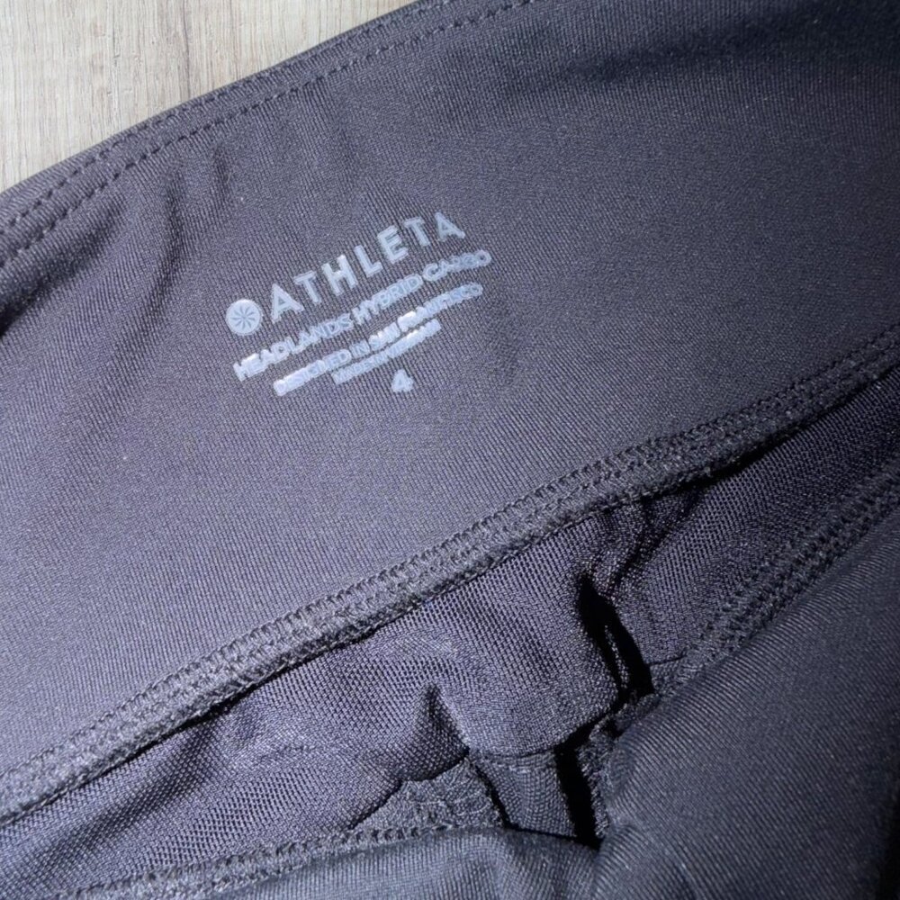 ATHLETA Headlands Hybrid Cargo Pants Black Stretch Travel Size 4 - Picture 2 of 5
